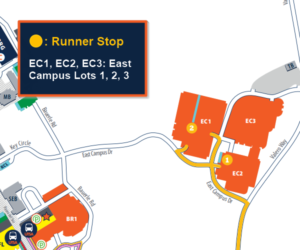 map of east campus lots