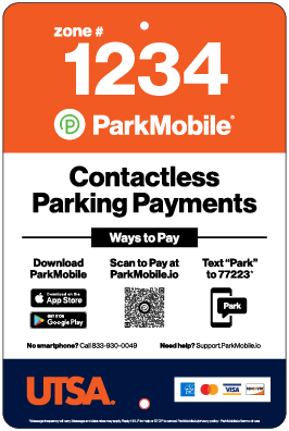 An example of a campus ParkMobile parking space sign