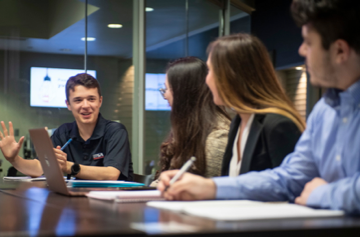 Students working