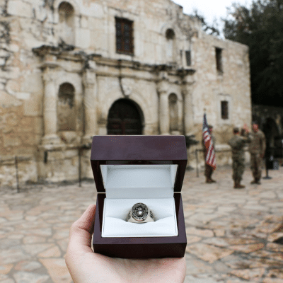 UTSA Ring in front of Alamo