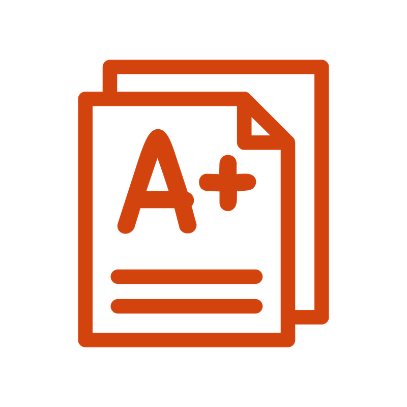 A letter grade icon
