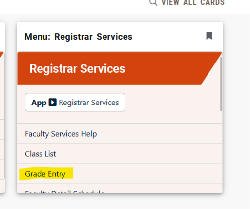 Select Grade Entry