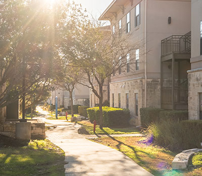 Outside dorms