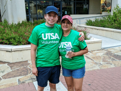 mom and son at Roadrunners Give Back 2021