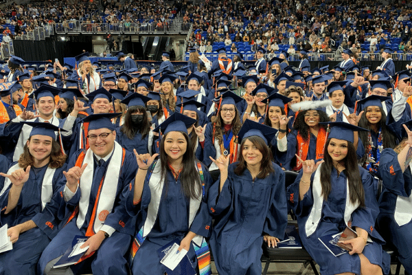 graduates at UTSA Commencement