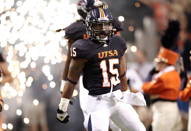 Football athlete celebrating a win