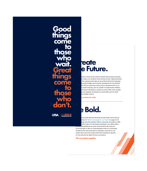 Sample of Be Bold brochure