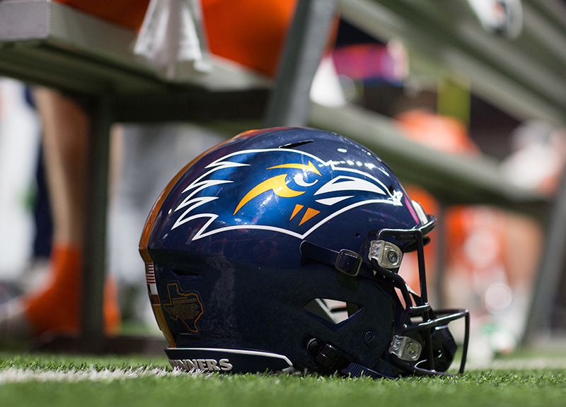 UT San Antonio basketballs on court