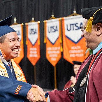 Student graduating from UTSA