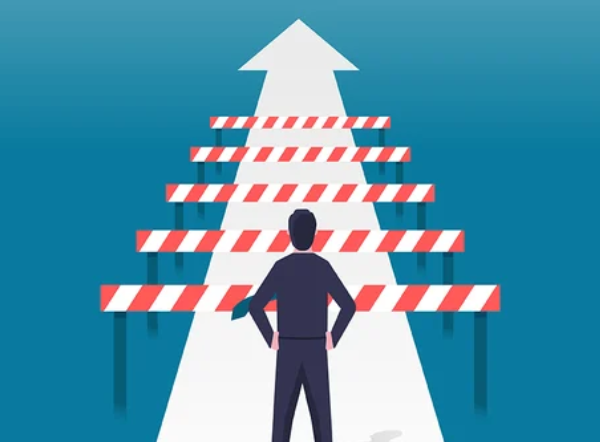 Arrow pointing up with buisness man behind it