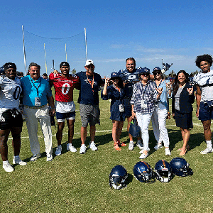 Greehey Family with UTSA football players and coach Traylor