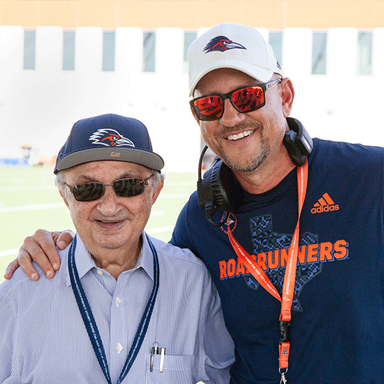 Harvey Najim with coach Traylor