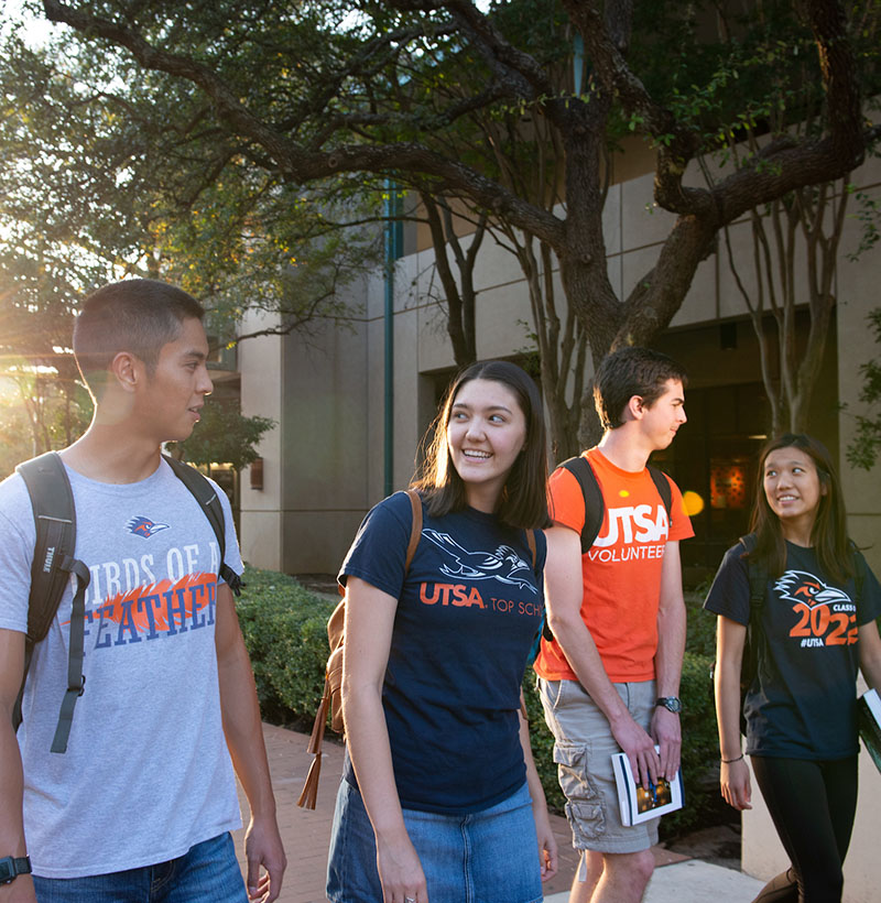 Students walking on campus