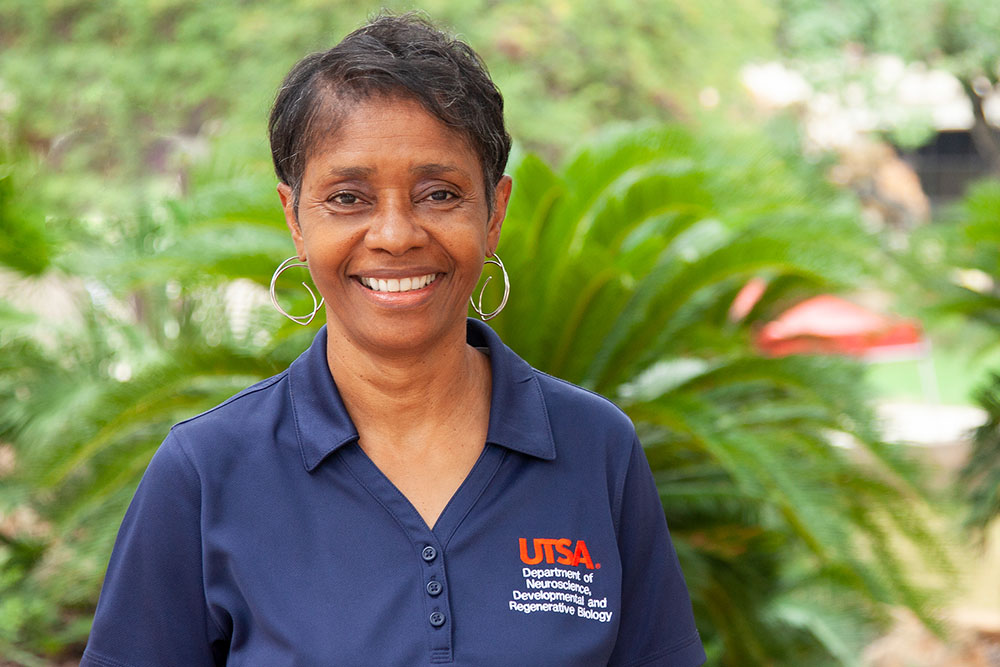 Wanda Guntz smiling on campus