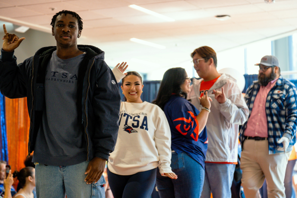 Students on a modeling runway