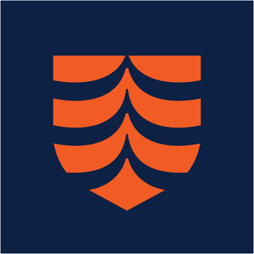 Square with orange shield