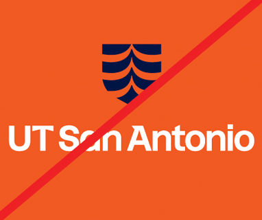 Logo with midnight blue shield and white lettering on orange background