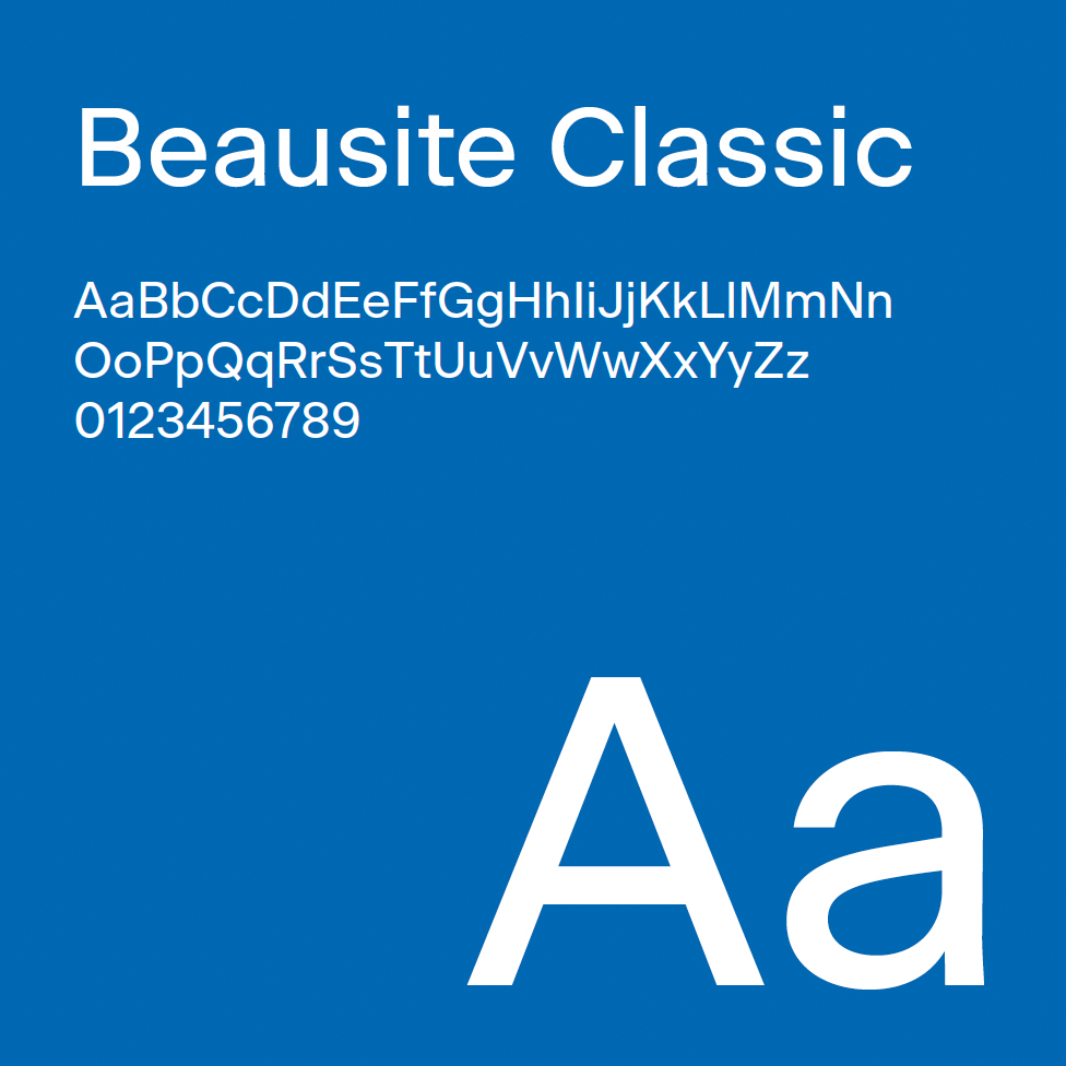 Example of the font Beausite Classic