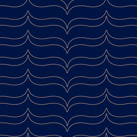 River pattern in Midnight background and Brass Outline Version