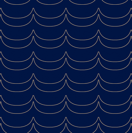 River pattern in Midnight background and Brass waves Outline Version