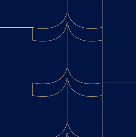 River pattern in Midnight background and Brass simple Outline Version