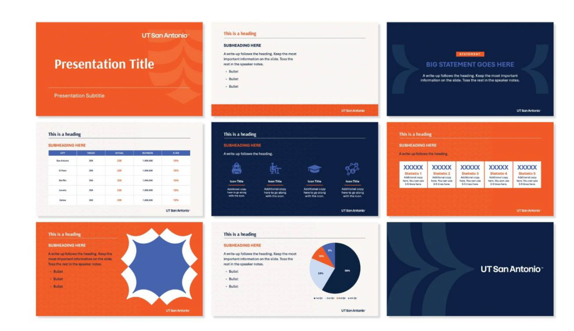 Many examples of presentation templates