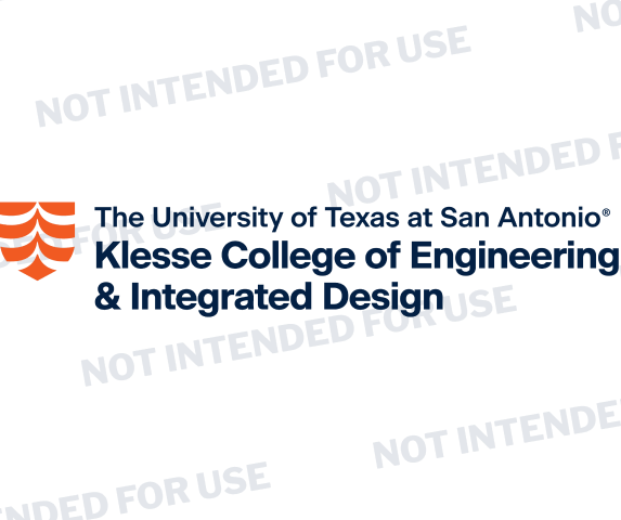  'UT San Antonio Klesse College of Engineering & Integrated Design' with shield to the left