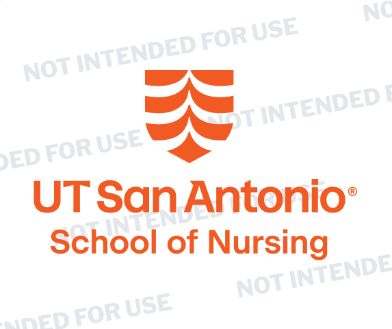 Logo in UT San Antonio School of Nursing Orange on white background