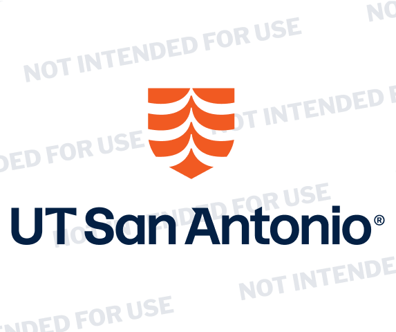 Logo using Midnight text and UT San Antonio Orange shield