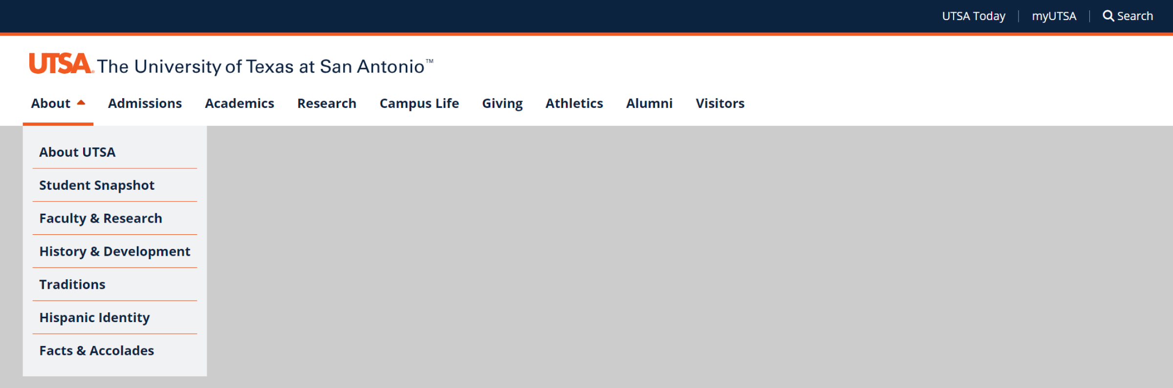 Institutional Global Header on desktop