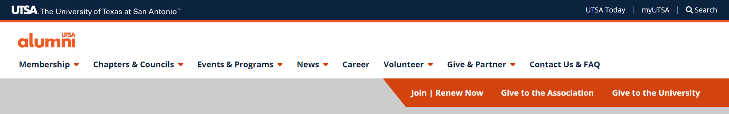 Quick Links bar on desktop