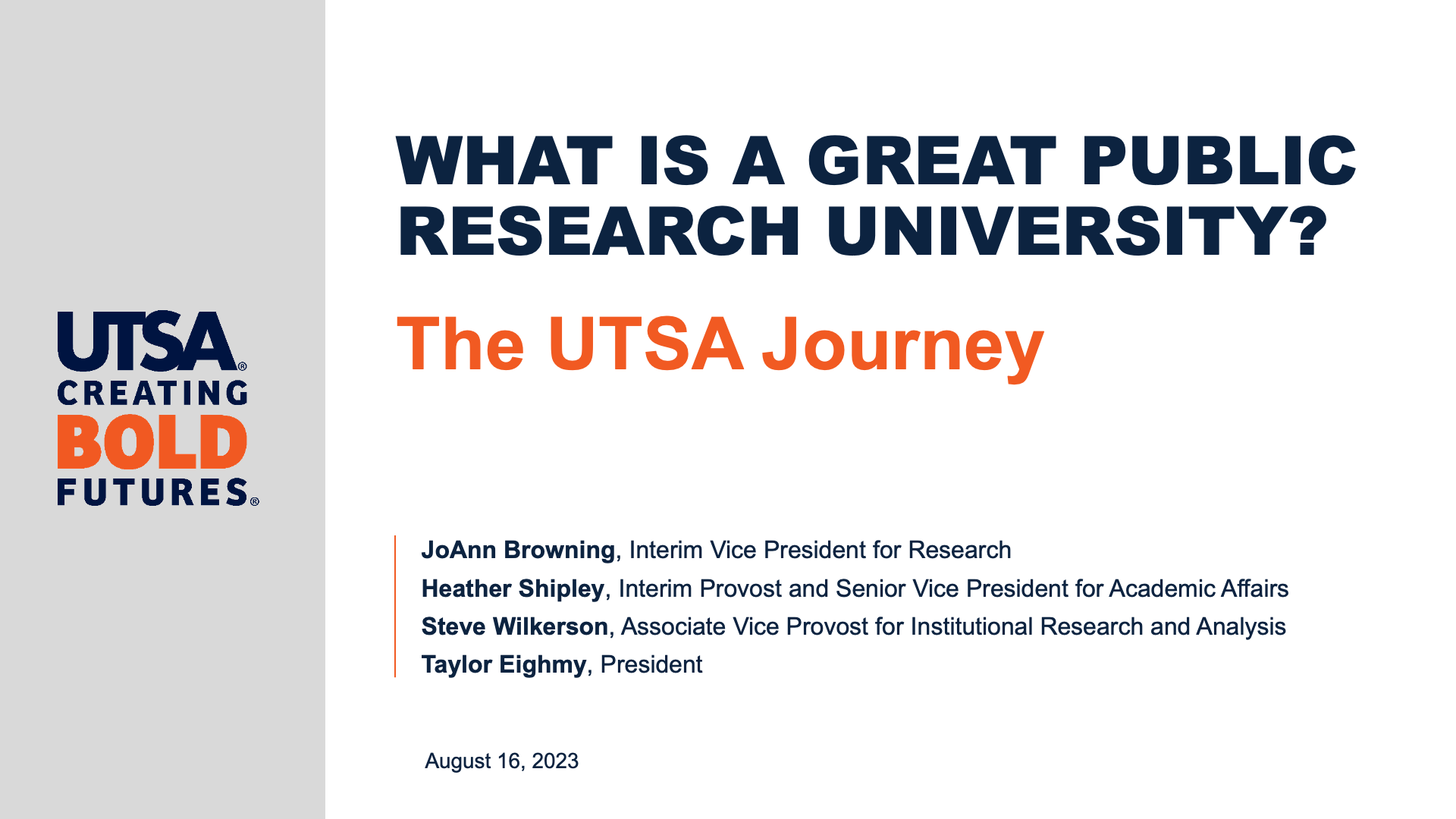 Presentation: Research University Learning Ideation