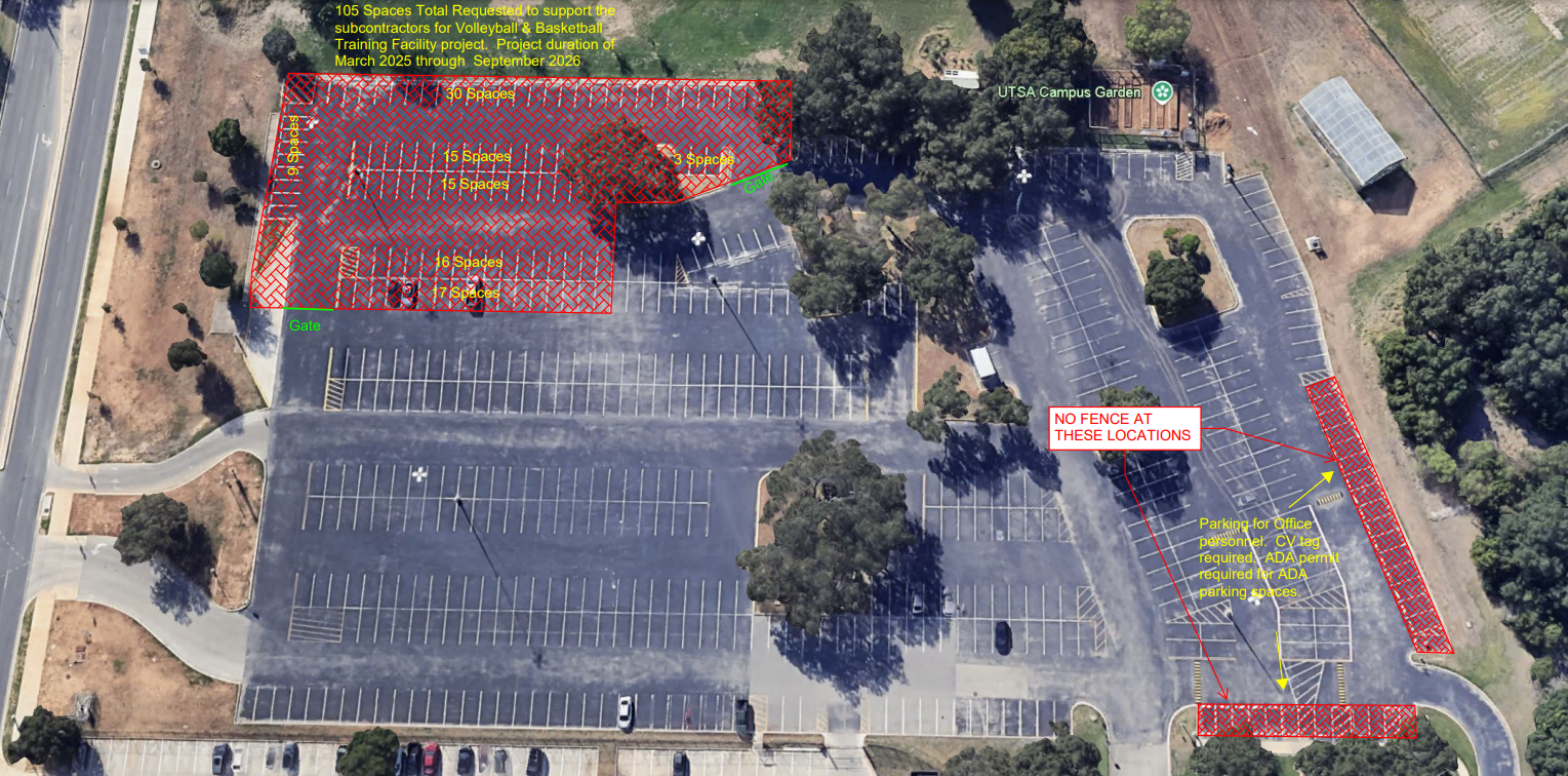 Aerial view of the Brackenridge Lot 5 partial lot closure