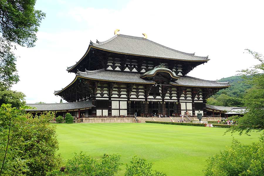 The Todai-ji Buddhist temple is located in Nara, Japan.