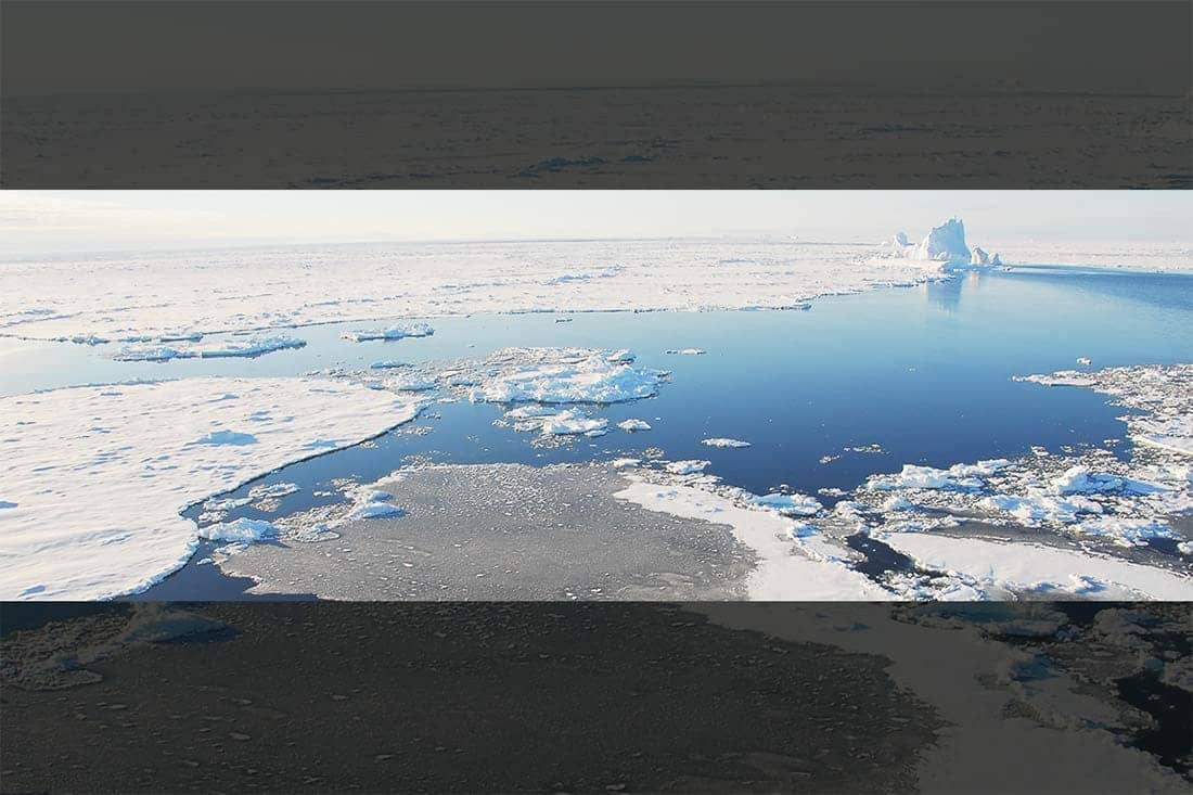 New ice forms in Antarctica.