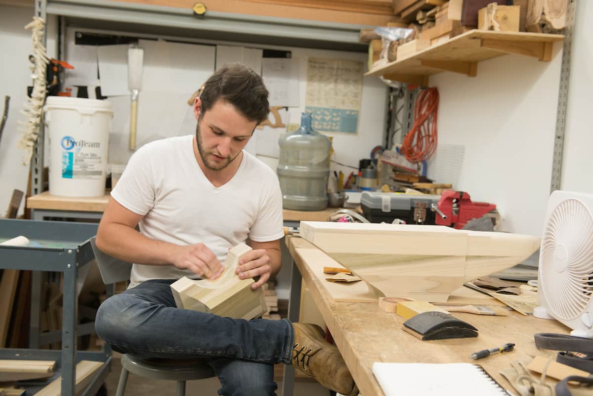 Ryberg has taken to woodworking in his first year in the graduate program at UTSA.