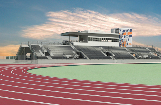 rendering of newly designed athletics field complex