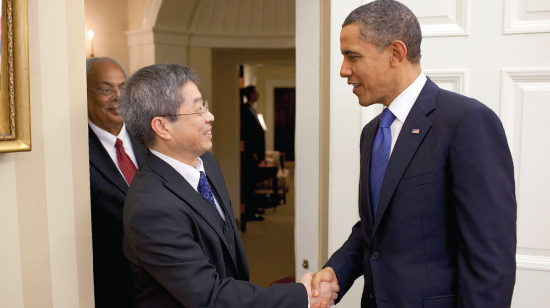 Andrew Tsin with President Obama