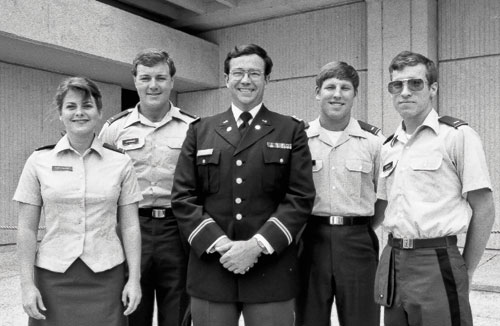 These cadets made UTSA history in 1982, when they pinned on their goldbars and were commissioned as second lieutenants—the first ROTC graduates produced by the university.
