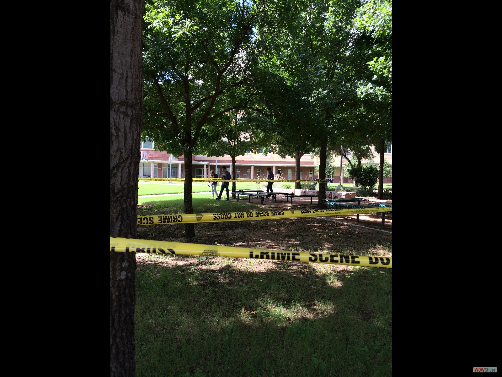 The Downtown Campus became a mock crime scene for Criminal Justice Camp.
