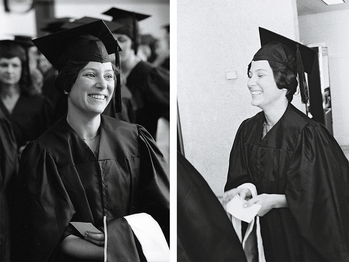 Tholen graduates from UTSA with her master’s in education on May 16, 1976.