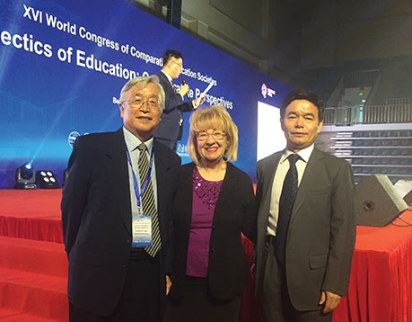 Dr. Rosalind Horowitz (center), professor in the Department of Interdisciplinary Learning and Teaching, was invited to speak at the World Congress of Comparative Education Societies in Beijing, China in August 2016. 