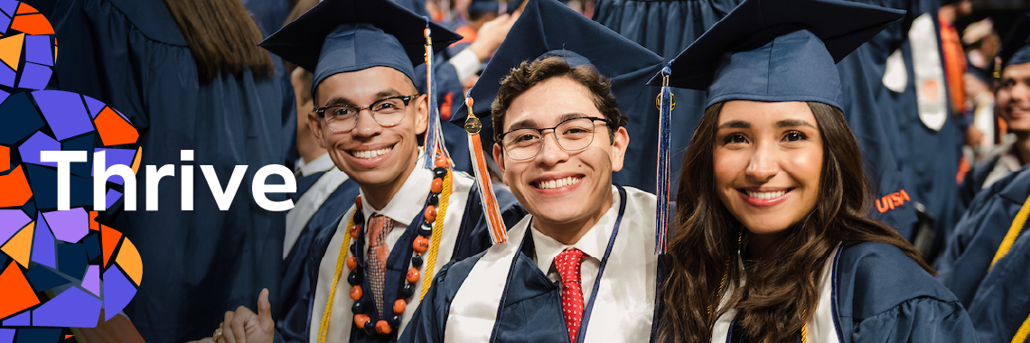 Three UTSA graduates smiling