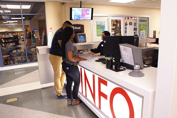 Students at Information Desk