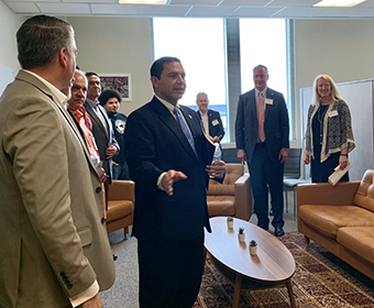 Congressman Henry Cuellar visits the UTSA National Security Collaboration Center