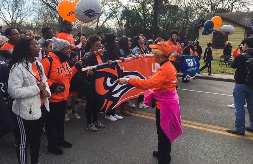 Roadrunners attend the 2020 Martin Luther King Jr. Day March in San Antonio