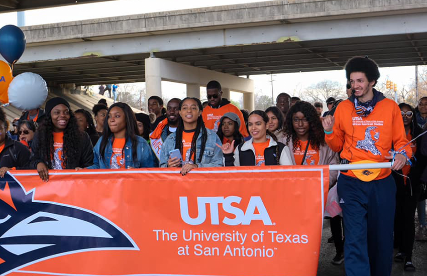 Roadrunners attend the 2020 Martin Luther King Jr. Day March in San Antonio