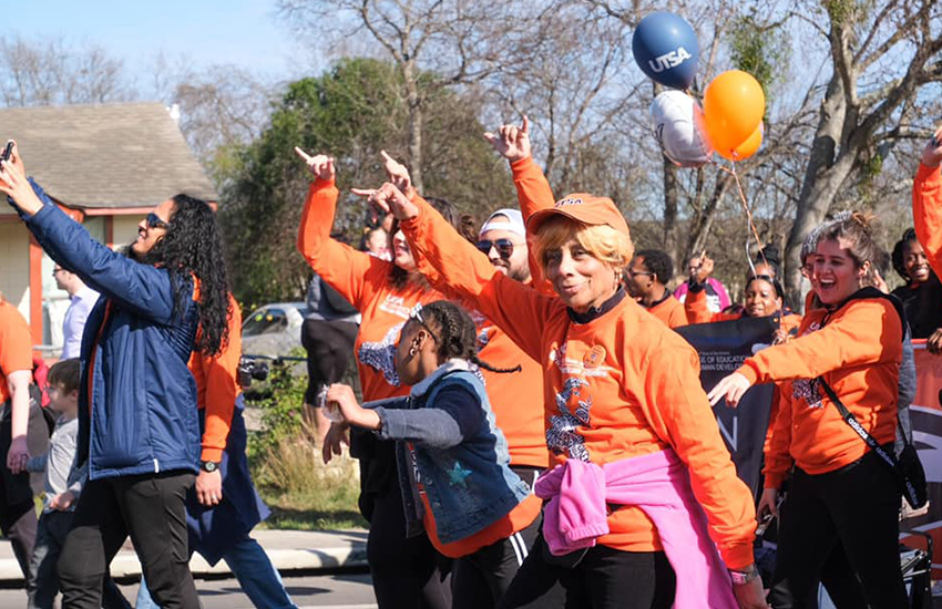 Roadrunners attend the 2020 Martin Luther King Jr. Day March in San Antonio