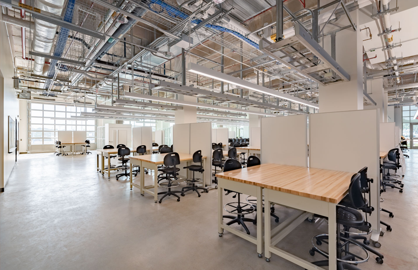 A project assembly room in the first-floor Makerspace