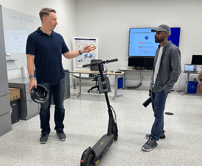 UTSA School of Data Science researchers roll out new high-tech e-scooters